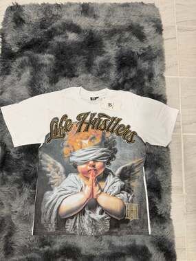 Life Hustlers Praying Angel Graphic Rhinestone T-Shirt
